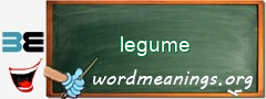 WordMeaning blackboard for legume